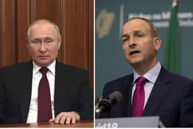 Russian President Vladimir Putin and Itish Taosieach Michéal Martin.