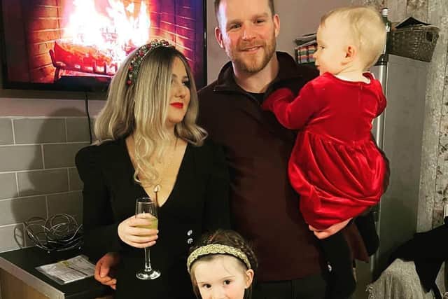 Hayley Rodgers with her partner PJ and their children Holly and Lily-Kate