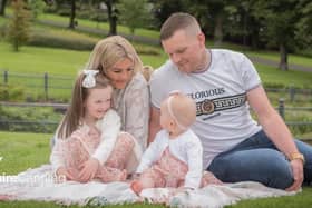 Hayley Rodgers with her partner PJ and their children Holly and Lily-Kate. PIcture by Claire Canning