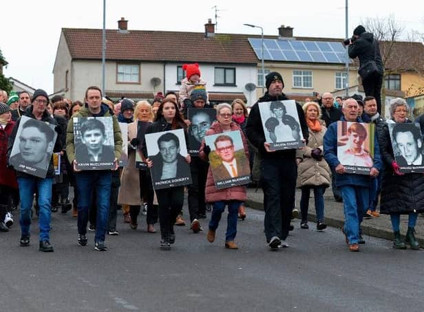 Members of the Bloody Sunday families commemorate the victims on the 50th anniversary.