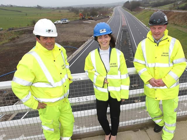 Infrastructure Minister, Nichola Mallon has visited the £220million Flagship A6 Dungiven to Drumahoe Dualling Scheme to mark the significant progress made on this strategic project.