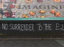 2019: Graffiti relating to Brexit at a peace Wall in Belfast. Photo Colm Lenaghan/Pacemaker Press