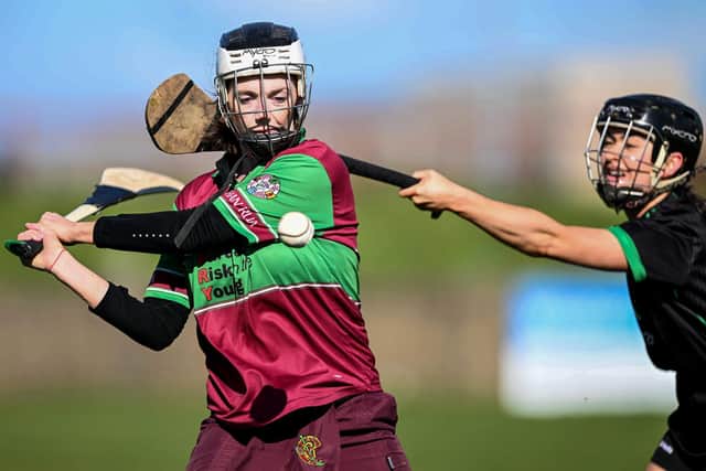 Eoghan Rua's Medabh Duffy in action during the AIB All-Ireland Junior Club Camogie Championship Final against Clanmaurice of Kerry.  (Photo: INPHO/Cathal McOscar)