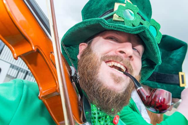 David McDonagh who gave the crowd a tune during the annual St. Patrick's Day Spring Carnival in Derry back in 2014. Picture Martin McKeown. Inpresspics.com. 17.03.14