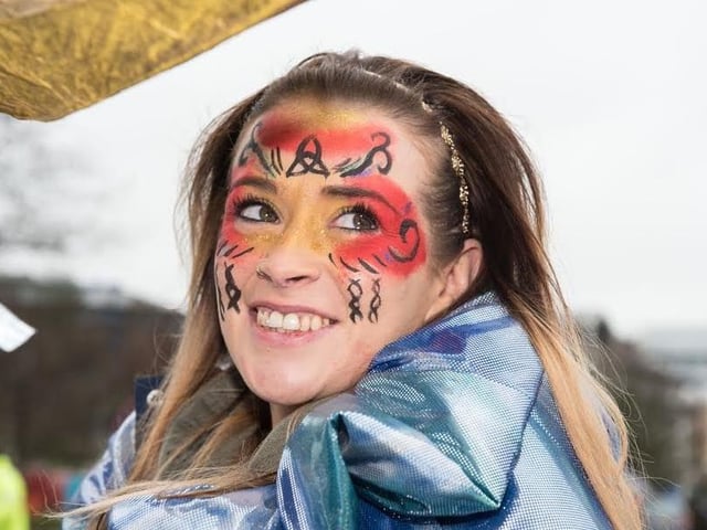 Emma Harkin from the YMCA pictured during Derry City and Strabane District Council’s the annual Spring Carnival on St. Patrick’s Day in Derry-Londonderry. Picture Martin McKeown. Inpresspics.com. 17.03.17