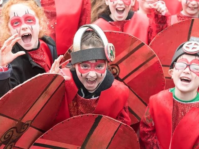 Members of St. Mary's Youth Club pictured during Derry City and Strabane District Council’s the annual Spring Carnival on St. Patrick’s Day in Derry-Londonderry. Picture Martin McKeown. Inpresspics.com. 17.03.17