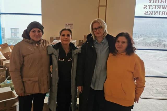 Natalia Baburova, Patrycta Radwanska, Kasia Wojtach and Dorota Nieznanska at the donation centre.