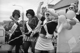 ‘The Spice Girls’ turned up on one of the floats during the St. Patrick’s Day parade in Moville in 1997.