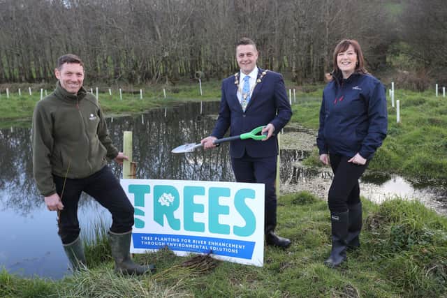Sharon McMahon, Acting CEO, Loughs Agency; Ian McCurley, Director, Woodland Trust Northern Ireland; Graham Warke, Mayor of Derry City and Strabane District Council