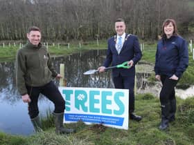 Sharon McMahon, Acting CEO, Loughs Agency; Ian McCurley, Director, Woodland Trust Northern Ireland; Graham Warke, Mayor of Derry City and Strabane District Council