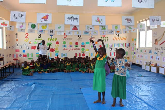 Inside one of the new classrooms.