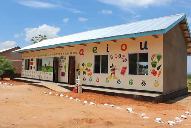 The two new classrooms built by Children in Crossfire in memory of Lauren Bullock.