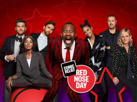 Hosts of Comic Relief 2022 and The Great Comic Relief Prizeathon Joel Dommett, AJ Odudu, David Tennant, Sir Lenny Henry, Alesha Dixon, Paddy McGuinness and Zoe Ball