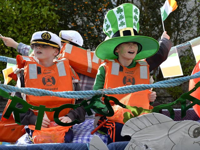 These lads enjoyed taking part in the Buncrana St Patrick’s Day parade. DER1219GS-023