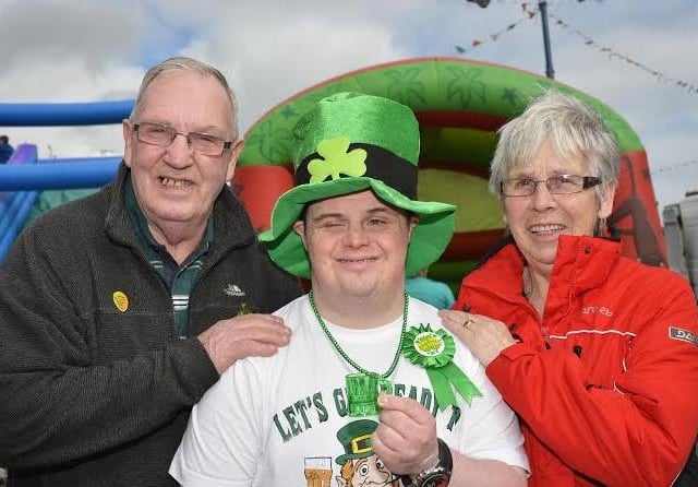 Micky, Paul and Rosie O'Donnell enjoyed the St. Patrick's Day parade in Moville. INLS1114-201KM