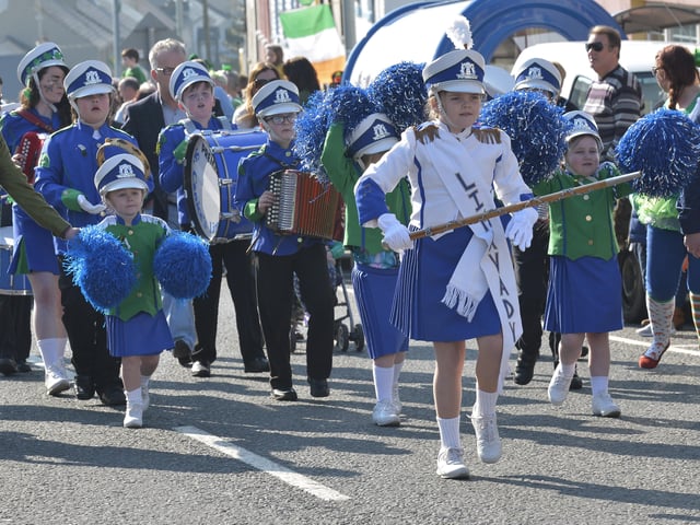 St Canice’s band from Limavady took part in the annual St Patrick’s Day carnival parade in Moville. DER1116GS058