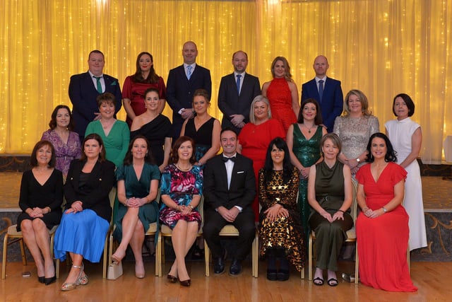 Teaching staff pictured at the Crana College Formal held in the Inishowen Gateway Hotel on Wednesday evening last.  Photo: George Sweeney.  DER2211GS – 044