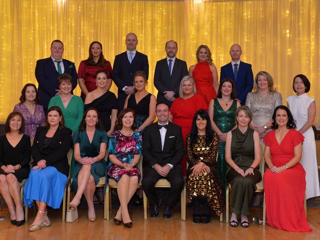 Teaching staff pictured at the Crana College Formal held in the Inishowen Gateway Hotel on Wednesday evening last. Photo: George Sweeney. DER2211GS – 044