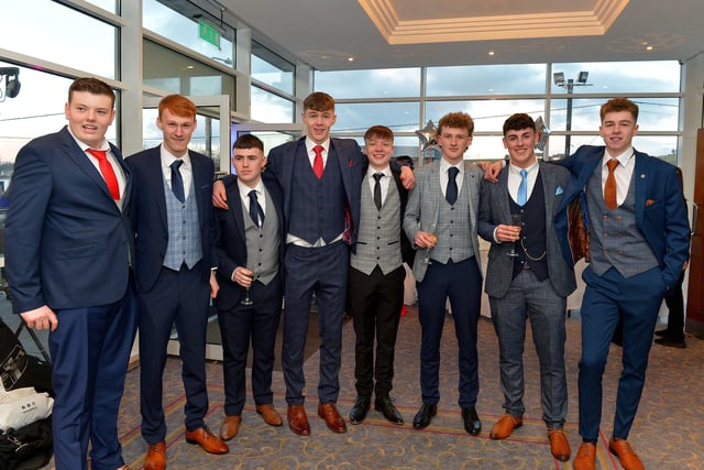 Sixth form students pictured at the Crana College Formal held in the Inishowen Gateway Hotel on Wednesday evening last.  Photo: George Sweeney.  DER2211GS – 028