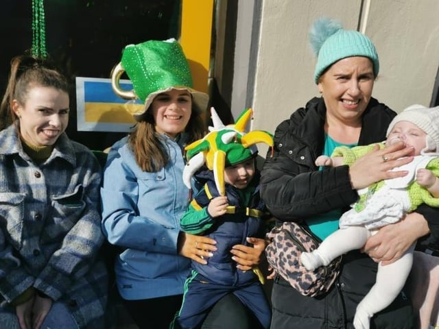 Andrea, Clodagh and Claire McLaughlin with Rory and Enya Hegarty.
