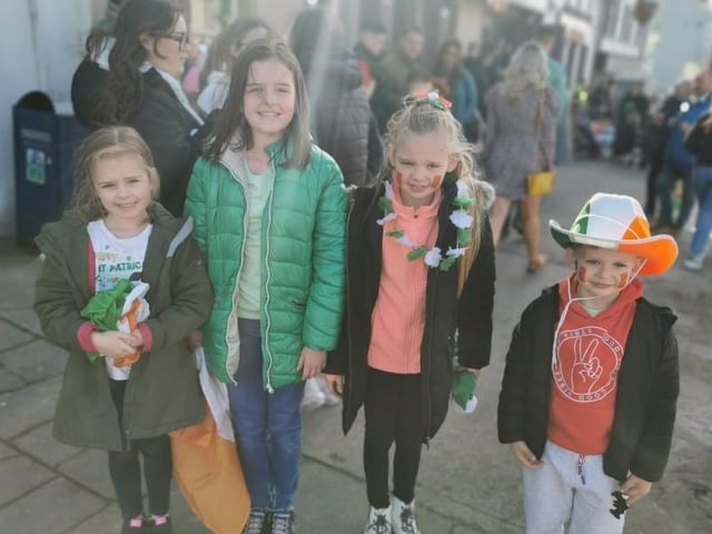 Lauren and Gemma Hanleuly, with Poppy and Alfie Reardon.