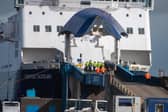 Security & Severance Teams Board the P&O Causeway in Larne Harbour. Pacemaker Press