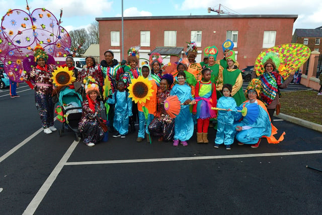 The North West Migrant’s Forum took part in the St Patrick’s Day parade. Photo: George Sweeney / Derry Journal. DER2211GS – 100