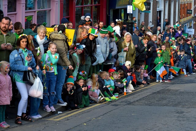 Spectators at the St Patrick’s Day parade. Photo: George Sweeney / Derry Journal. DER2211GS – 115