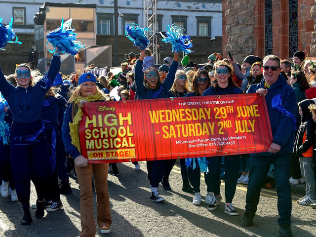 Participants in colourful costume at the St Patrick’s Day parade. Photo: George Sweeney / Derry Journal. DER2211GS – 123