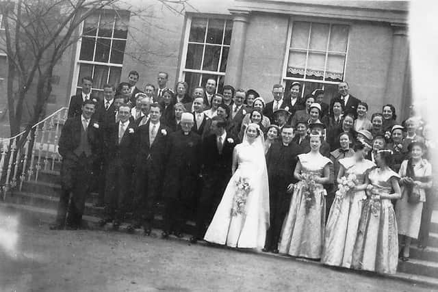 The wedding party at Boomhall on St. Patrick's Day 1956.