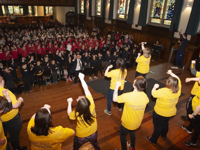 Celebrating World Down Syndrome Day with a dance with the Down Right Champions of Foyle on Monday morning.