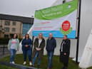 L-R Natalie Cairns, family support worker, BBHF, Sinead Murphy, Programme Manager, BBHF, Caroline Ogilvie, Senior Health & Social Wellbeing Improvement Officer, Tony Doherty, Healthy Living Centre Alliance and Lorraine Livelehan, Health Development Worker BBHF.