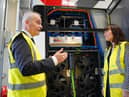 Infrastructure Minister Nichola Mallon with Translink Group Chief Executive Chris Conway.
