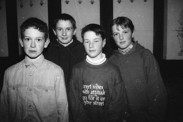 Scoil Naomh Treasa, Tiernasligo, who came third in an Inishowen Irish language quiz in March 1997.