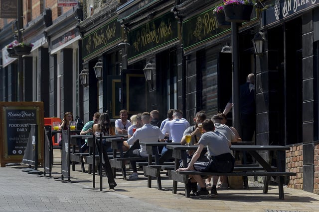 Rosie Joe's in Upper Waterloo Street has outside seating and a great view of the street. Photo: George Sweeney. DER2128GS – 050