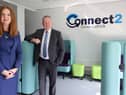 Finance Minister Conor Murphy with Jayne Brady, head of Northern Ireland civil service