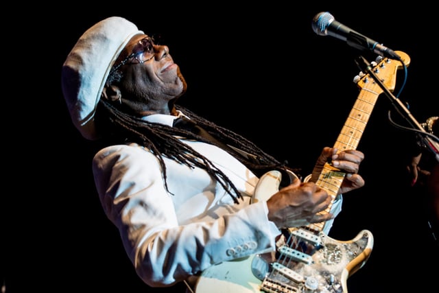 Funk legend Nile Rodgers on stage in The Venue 2013 during the annual Celtronic in association with the City of Culture 2013 in Derry.  Picture Martin McKeown. Inpresspics.com. 28.7.13