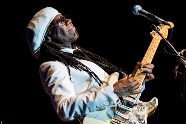 Funk legend Nile Rodgers on stage in The Venue 2013 during the annual Celtronic in association with the City of Culture 2013 in Derry. Picture Martin McKeown. Inpresspics.com. 28.7.13