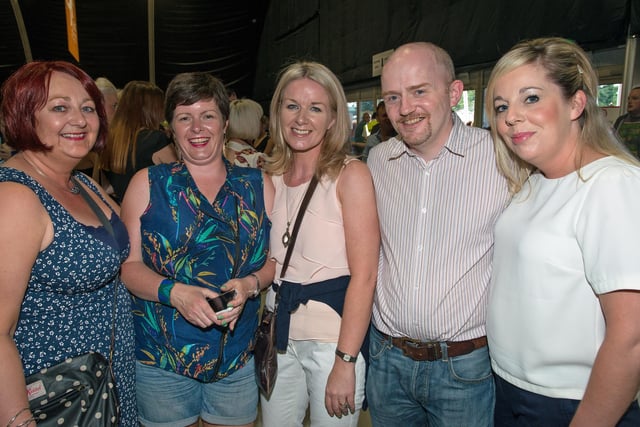 Amanda Doherty, Lee Robb, Treasa O'Dowd, Kieran Fleming and Joanne Doherty at the Nile Rodgers concert in The Venue 2013 as part of Celtronic. PIcture Martin McKeown. Inpresspics.com