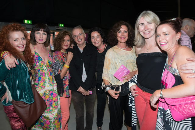 Caroline O'Neill, Helena Hasson,  Joanne Galvin, John O'Neill, Collette McElgunn, Marie McIvor, Shauna Kelpie and Kerona Hasson at the Nile Rodgers concert in The Venue 2013 as part of Celtronic. Picture Martin McKeown. Inpresspics.com.