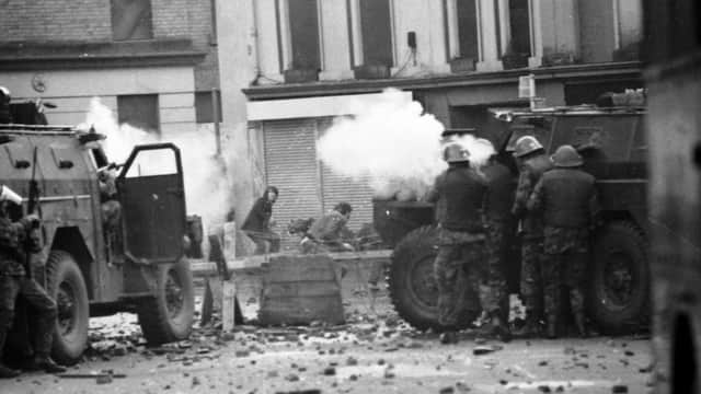 The British Army at William Street on Bloody Sunday.