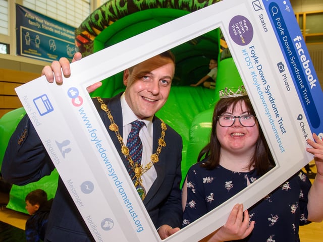 Alderman Graham Warke, Mayor of Derry and Strabane District Council, with Alison Smith.