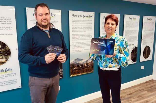 Deirdre Bradley and Davin Doherty from Carndonagh Traders' Association.