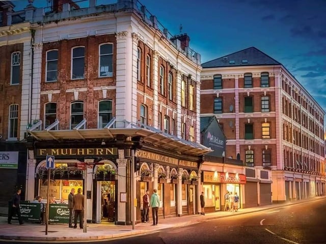The Grand Central is located on the Strand Road and has a small outdoor area to sit and in the sun in the busy city centre.