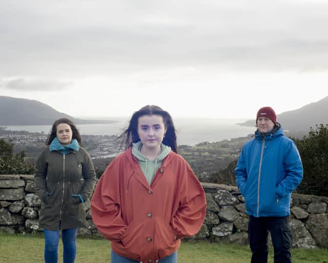 Lisa Duffy, Eimear Fearon, and James Doran in Before You Go. Photo Ciaran Dunbar.