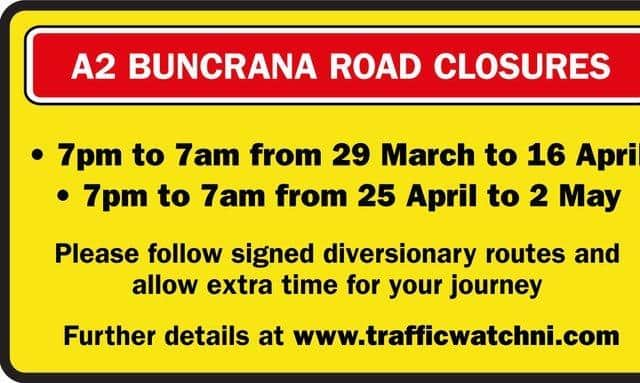 A tweet on Buncrana Road by Dept of Infrastructure