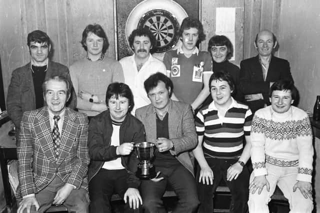 The Hong Bar team who were winners of the North West Darts Association City Cup in 1981.