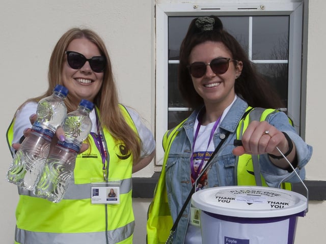All systems for the Foyle Down Syndrome Trustâ€TMs Annual Walk for Ruby on Saturday last are Aine Barrett and Megan Crossan.