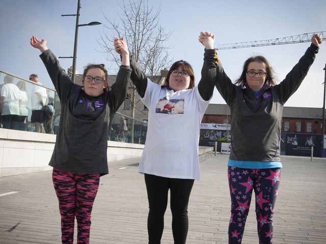 Orla Devlin, Alison Smith and Jill McCallion pictured before Saturdayâ€TMs †̃Walk for Ruby.â€TM