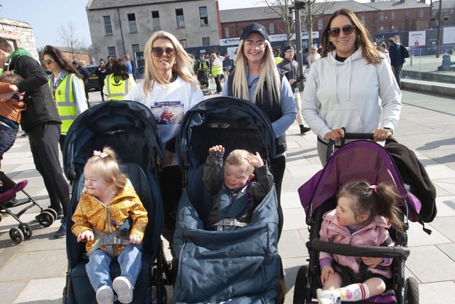 Some of the mums and children walking for Ruby on Saturday.